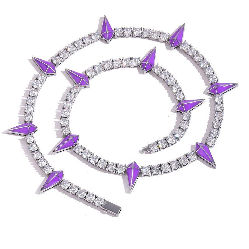 CARÁTIX Spike Tennis Chain | 3A+ CZ Iced Out Hip Hop Necklace for Men - CaratixJewelry